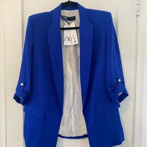 Royal Blue Zara ¾ sleeve blazer, size M